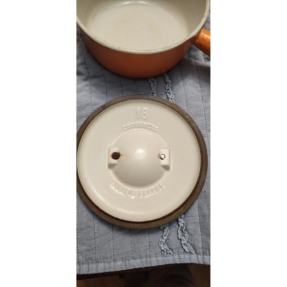 Cousances Le Creuset Sauce Pan Enamel Cast Iron Flame 18 France